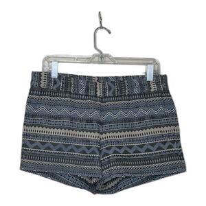 J.CREW Blue-Gray Tribal Print Pockets Pull On Shorts size 8